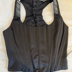 Black Corset Top with Lace-Up Back